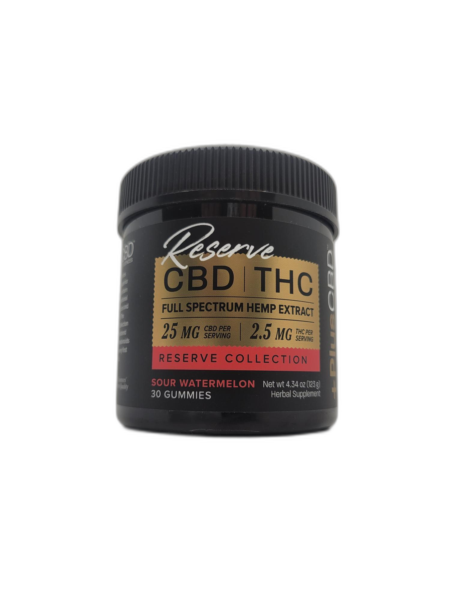 Plus CBD Sour Watermelon Flavored Gummies - 30 Count